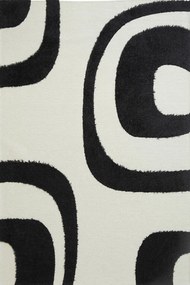Χαλί Toscana Shaggy Shira Black White Royal Carpet 160X230cm
