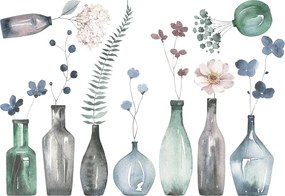 Flowers in Bottles αυτοκόλλητα τοίχου (44241)