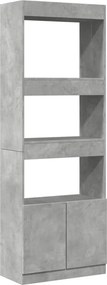 vidaXL Ντουλάπι Γκρι Σκυρ. 63x33x180 εκ. από Επεξεργασμένο Ξύλο