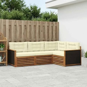 vidaXL Σειρά Καναπέ Εξωτερικού 4 pcs Φυσικό και Κρέμα