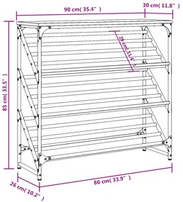 Παπουτσοθήκη Καπνιστή Δρυς 90x30x85 εκ. Επεξεργασμένο Ξύλο - Καφέ