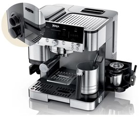 3σε1 Ninja Luxe Café Premier ES601EU, 1650W, 15 bar, 2 λίτρα, Barista Assist, Λειτουργία καμένου νερού, 4 λειτουργίες, 3 ρυθμίσεις θερμοκρασίας, Inox/cherryn