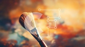 Intra Συλλεκτικό Ξύλινο Παζλ Plywood  4mm - Αφηρημένη βούρτσα ζωγραφικής σε καλλιτεχνικό φόντο Σε Ξύλινο Κουτί - Διαστάσεις Puzzle: 10x10 cm – 25 κομμάτια