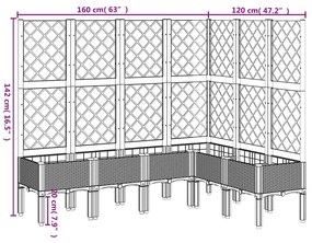 ΖΑΡΝΤΙΝΙΕΡΑ ΚΗΠΟΥ ΜΕ ΚΑΦΑΣΩΤΟ ΓΚΡΙ 160X120X142 ΕΚ. ΑΠΟ PP 367936