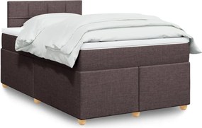 vidaXL Κρεβάτι Boxspring με Στρώμα Σκούρο Καφέ 120x190 εκ Υφασμάτινο
