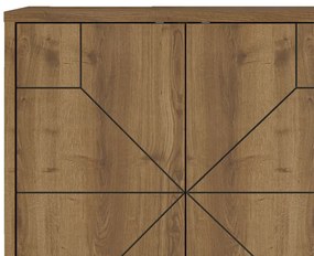 Μπουφές Dune pakoworld σε καρυδί απόχρωση 123x35x77.4εκ (1 τεμάχια)