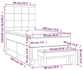 ΚΡΕΒΑΤΙ BOXSPRING ΜΕ ΣΤΡΩΜΑ ΜΠΛΕ 90X190 ΕΚ.ΥΦΑΣΜΑΤΙΝΟ 3137123