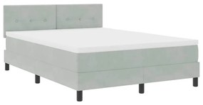 vidaXL Κρεβάτι με ελατήρια Ανοιχτό γκρι 140 x 190 cm Βελούδο