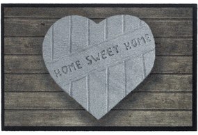 Πατάκι Εισόδου Mondial 003 Heart Home Sweet Home 50X75cm Brown-Grey Sdim 50X75