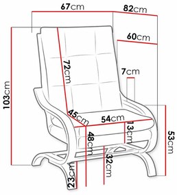 Πολυθρόνα Carlsbad 121, Κίτρινο, 103x67x82cm, 8 kg, Ταπισερί, Πόδια: Ξύλο | Epipla1.gr