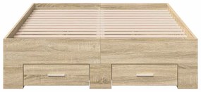 vidaXL Σκελετός Κρεβατιού Καφέ 120 x 200 cm Επεξεργασμένο ξύλο