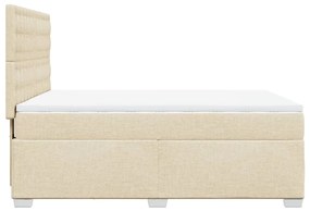 ΚΡΕΒΑΤΙ BOXSPRING ΜΕ ΣΤΡΩΜΑ ΚΡΕΜ 140X190 ΕΚ. ΥΦΑΣΜΑΤΙΝΟ 3290502