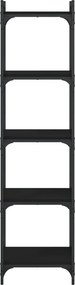 vidaXL Βιβλιοθήκη 5 Επιπέδων Μαύρη 40 x 30 x 154 εκ. από Επεξεργ. Ξύλο