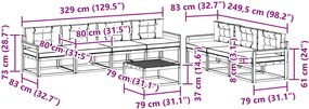 vidaXL Σειρά Καναπέ Εξωτερικού με μαξιλάρι 7 pcs Λευκό και Κρεμ