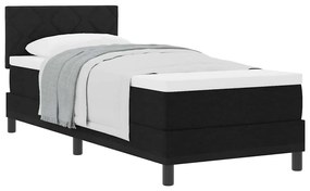 vidaXL Κρεβάτι box spring με στρώμα με στρώμα Μαύρο 80 x 200 cm ύφασμα