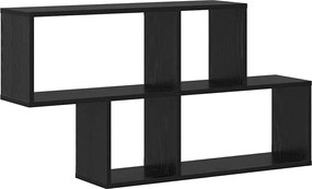 vidaXL Ράφι Τοίχου με ράφι Επιτοίχιο Μαύρο Επεξεργασμένο ξύλο