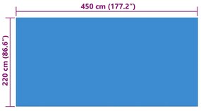 vidaXL Κάλυμμα Πισίνας Ορθογώνιο Μπλε 450 x 220 εκ. από Πολυαιθυλένιο