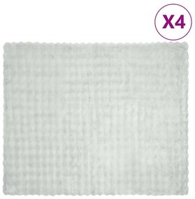 vidaXL Ψεύτικη κουβέρτα από κουνέλι 4 pcs Γκρι 220 x 240 cm