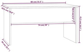 Τραπεζάκι Σαλονιού Καπνιστή Δρυς 80x50,5x41,5 εκ. Επεξεργ. Ξύλο - Καφέ