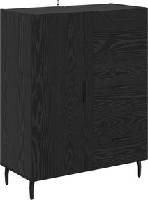 vidaXL Highboard με συρτάρι 2 pcs Μαύρη Οξυά Επεξεργασμένο ξύλο