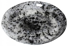Πιατέλα Atlas Στρόγγυλη Alabaster Hor1635K4 Φ37,5cm White-Grey Espiel Glass