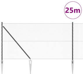 vidaXL Εξάγωνος Φράχτης Γκρι 1.4x25 μ Ατσάλι