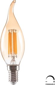 ΛΑΜΠΤΗΡΑΣ HM4047.02 ΣΤΥΛ ΦΛΟΓΑ LED FILAMENT 6W E14 3000K GOLD DIMMABLE