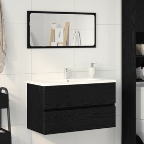 vidaXL Ντουλάπι Νεροχύτη Μαύρος Δρύς 80x38.5x45 εκ. Επεξεργασμένο Ξύλο