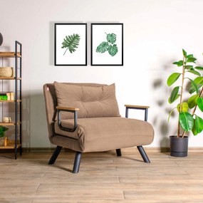 Πολυθρόνα-Κρεβάτι Ανοιχτό Καφέ SANDO SINGLE 78x67x78