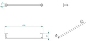 Πετσετοθήκη Medi-60 x 7.5 εκ.-Leuko - Mat