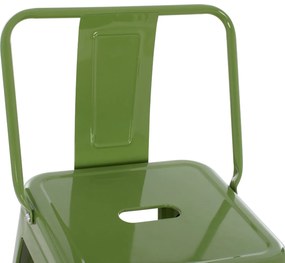 Σκαμπό Bar Μεταλλικό Melita Με Πλάτη Σε Light Olive Green 43x43x100εκ.