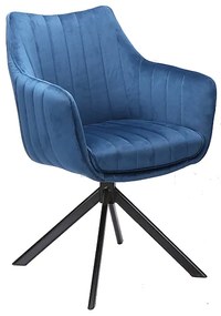 Επενδυμένη καρέκλα Azalia 61x44x86 μαύρη μεταλλική βάση/navy velvet bluevel 86 DIOMMI AZALIAVCG DIOMMI-80-2550