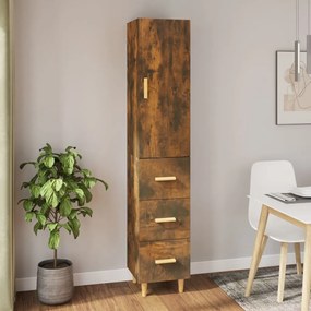 vidaXL Ντουλάπι Καπνιστή δρυς 34,5x34x180 εκ. από Επεξεργασμένο Ξύλο