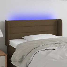vidaXL Κεφαλάρι Κρεβατιού LED Σκούρο Καφέ 83x16x78/88 εκ. Υφασμάτινο
