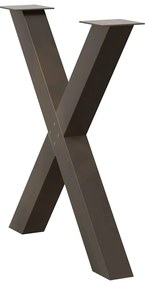 vidaXL Πόδια Τραπεζαρίας σε Σχήμα Χ, 2 τεμ. από Φυσικό Ατσάλι 80x(72-73) εκ. Ατσάλι