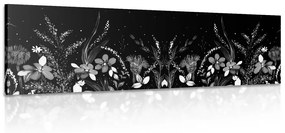 Εικόνα με λουλουδένιο στολίδι σε μαύρο & άσπρο