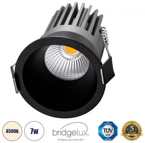 Χωνευτό Σποτ Downlight LED TrimLess 7W Μαύρο Φυσικό 4500K MICRO-B 60244 Globostar 60244 Μαύρο