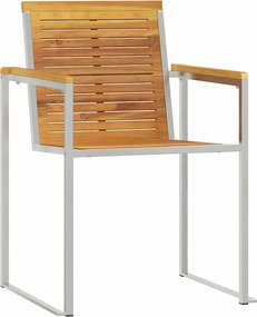 vidaXL Ξαπλώστρα 3 pcs Καφέ Στερεό Ξύλο Τίκ