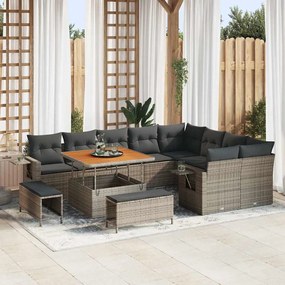 vidaXL Σετ Καναπέ Κήπου 12 pcs Γκρι συνθετικό ρατάν