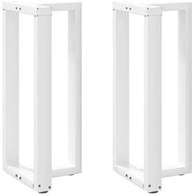Πόδια Τραπεζιού Μπαρ σε Σχήμα Τ, 2 τεμ. Λευκά 50x35x(90-91) εκ. Ατσάλι