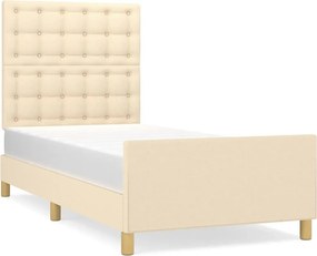 vidaXL Σκελετός Κρεβατιού Χωρίς Στρώμα Κρεμ 100 x 200 εκ. Υφασμάτινο