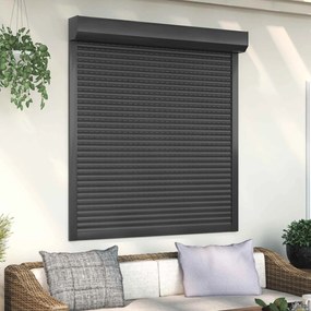 vidaXL Ρολό εισόδου Ανθρακί 130 x 140 cm Αλουμίνιο και Πολυουρεθάνη