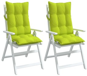 vidaXL Μαξιλάρια Καρέκλας με Πλάτη 2 τεμ. Φωτ. Πράσινο Ύφασμα Oxford