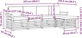 vidaXL Σειρά Καναπέ Εξωτερικού 5 τμχ. Λευκό και Κρεμ Πολυεστέρας