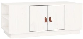 Τραπεζάκι Σαλονιού Λευκό 100x50x41 εκ. από Μασίφ Ξύλο Πεύκου - Λευκό
