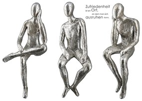 Διακοσμητικό ArteLibre Σκεπτόμενη Φιγούρα Ασημί Polyresin 9x10x22cm Σε 3 Σχέδια