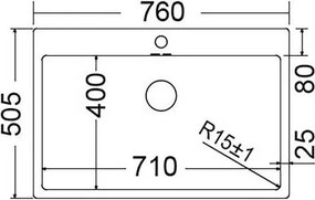 Fortinox Squadro 29075 (76x50,5) - Νεροχύτης κουζίνας