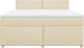 vidaXL Κρεβάτι Boxspring με Στρώμα Κρεμ 180x200 εκ. Υφασμάτινο