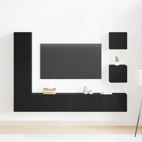 vidaXL Σετ Τηλεοπτικής Ντούσας 6 pcs Μαύρη δρυς 160 x 30 x 30.5 εκ.