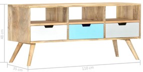 vidaXL Έπιπλο Τηλεόρασης 110 x 35 x 48 εκ. από Μασίφ Ξύλο Μάνγκο